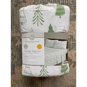 Huntington Home Flannel Winter Tree Bed Sheet Set